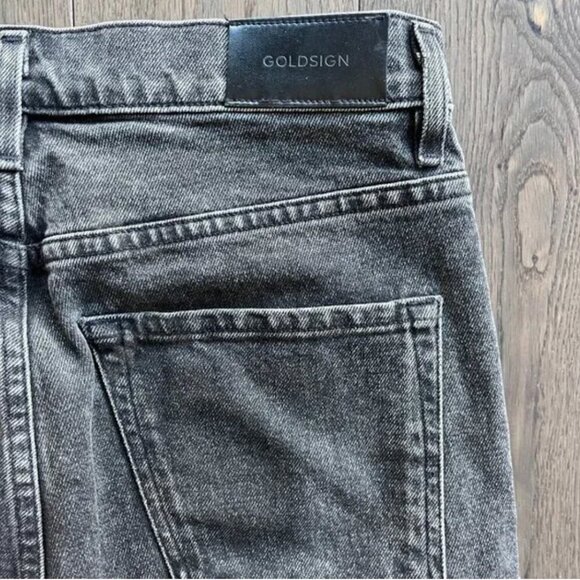 Goldsign High Rise Button Fly Jeans Size 26 Charcoal Straight Leg Anthropologie - Picture 7 of 11